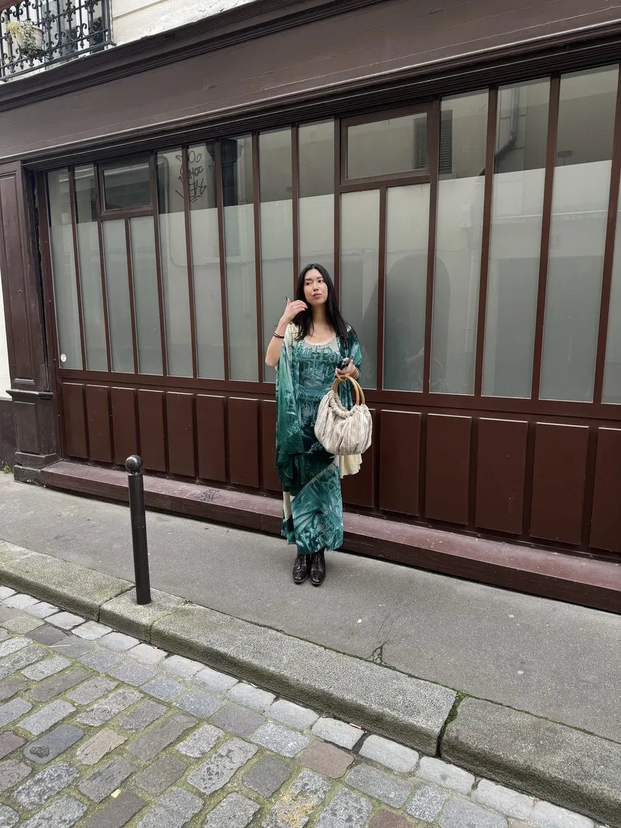 2000s Giorgio Armani Grey Plissed Hand Bag - Image 7