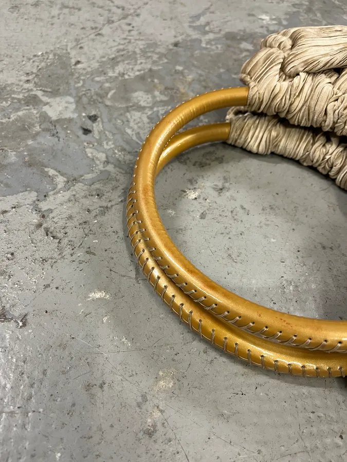 2000s Giorgio Armani Grey Plissed Hand Bag - Image 8