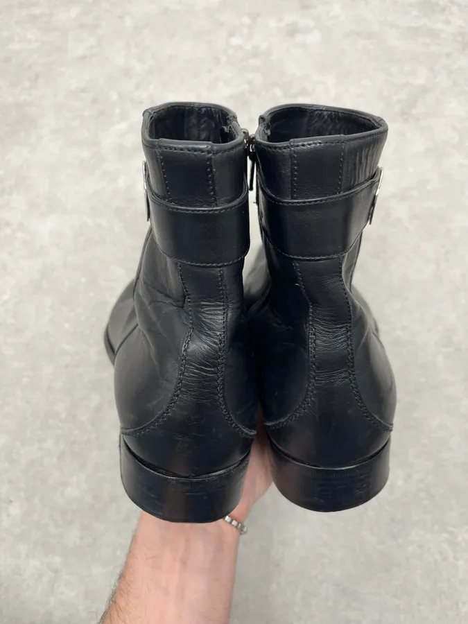2000s Gucci Black Signature Ankle Leather Boots - Image 6