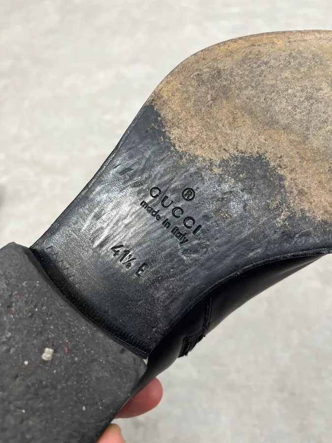 2000s Gucci Black Signature Ankle Leather Boots - Image 8