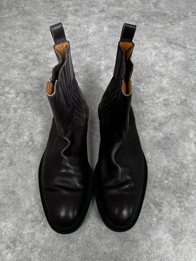 2000s Gucci Brown Chelsea Boots - Image 3