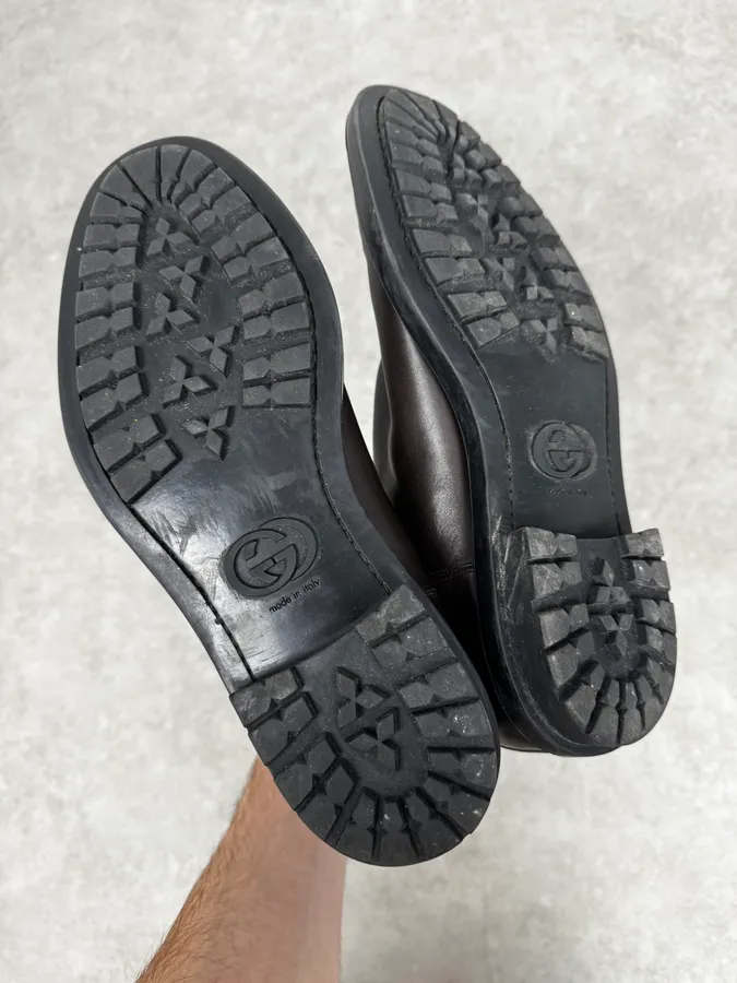 2000s Gucci Brown Chelsea Boots - Image 5