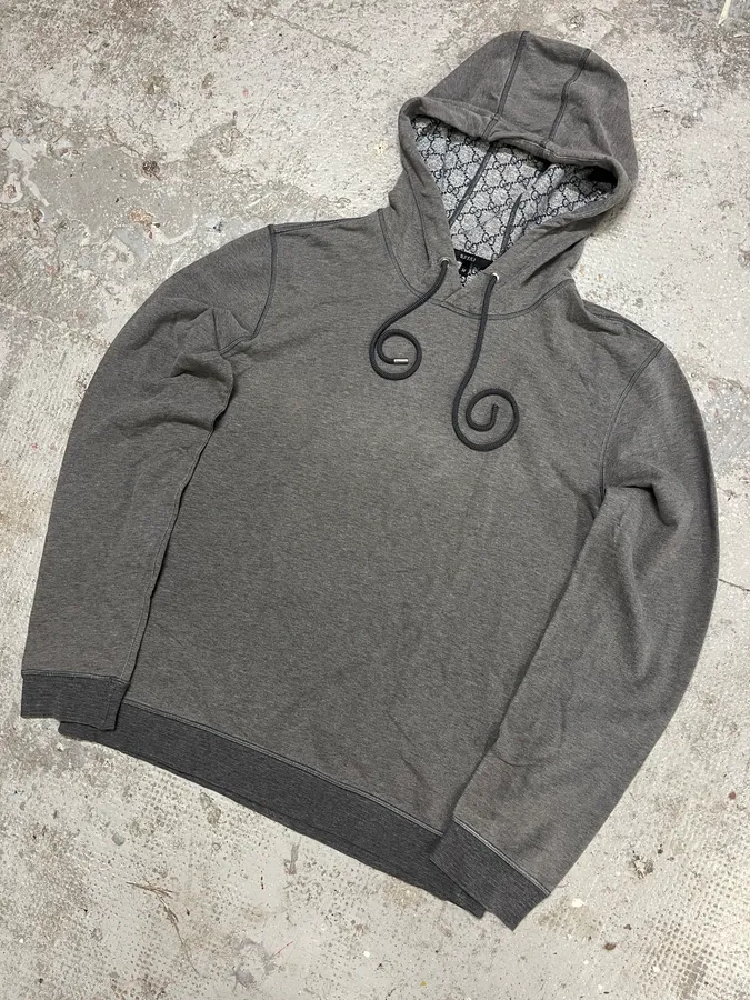 2000s Gucci Grey Propaganda Hooded Sweater - Image 5
