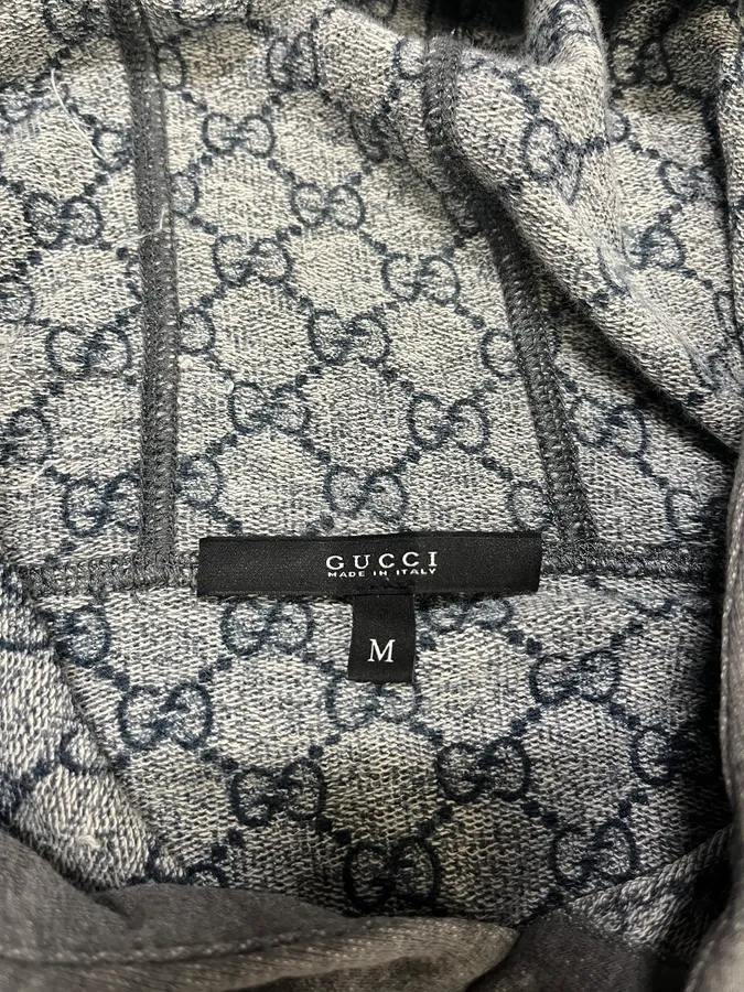 2000s Gucci Grey Propaganda Hooded Sweater - Image 9