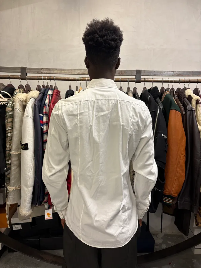 2000s Gucci Minimalist Slim White Shirt - Image 3
