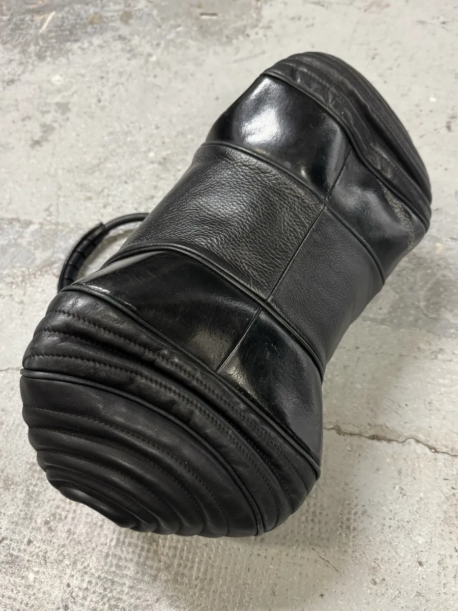 2000s Jean Paul Gaultier Ballistic Black Reinforced Leather Handle Bag - Image 10