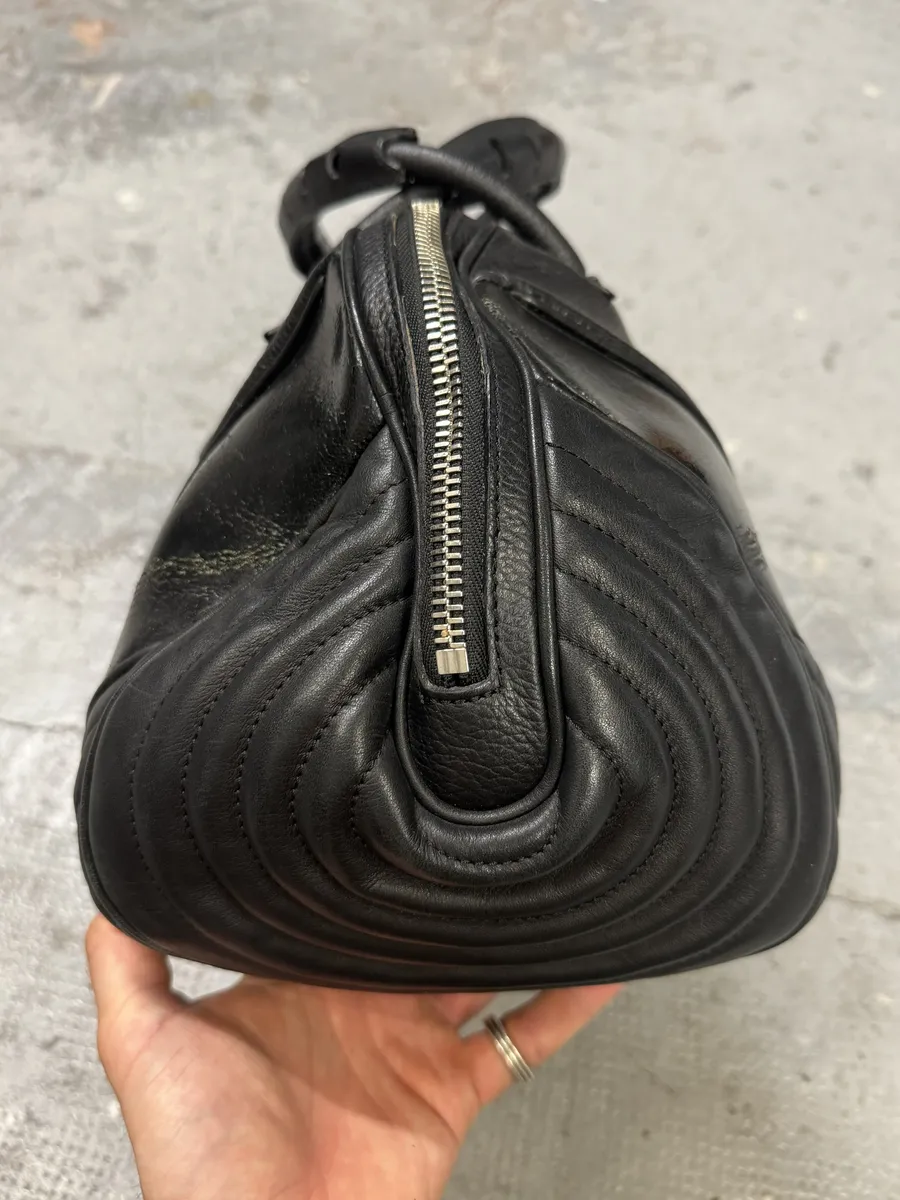 2000s Jean Paul Gaultier Ballistic Black Reinforced Leather Handle Bag - Image 5