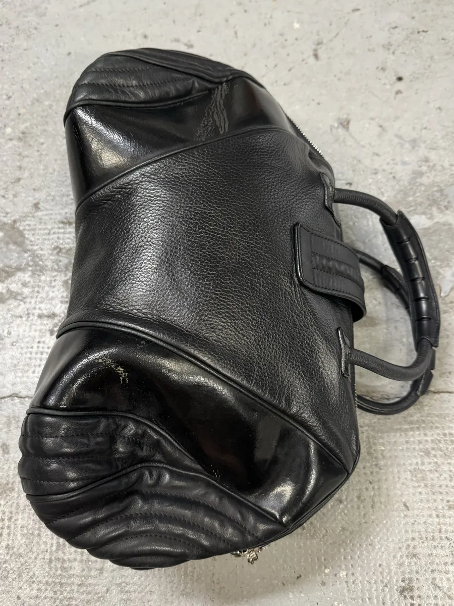 2000s Jean Paul Gaultier Ballistic Black Reinforced Leather Handle Bag - Image 9