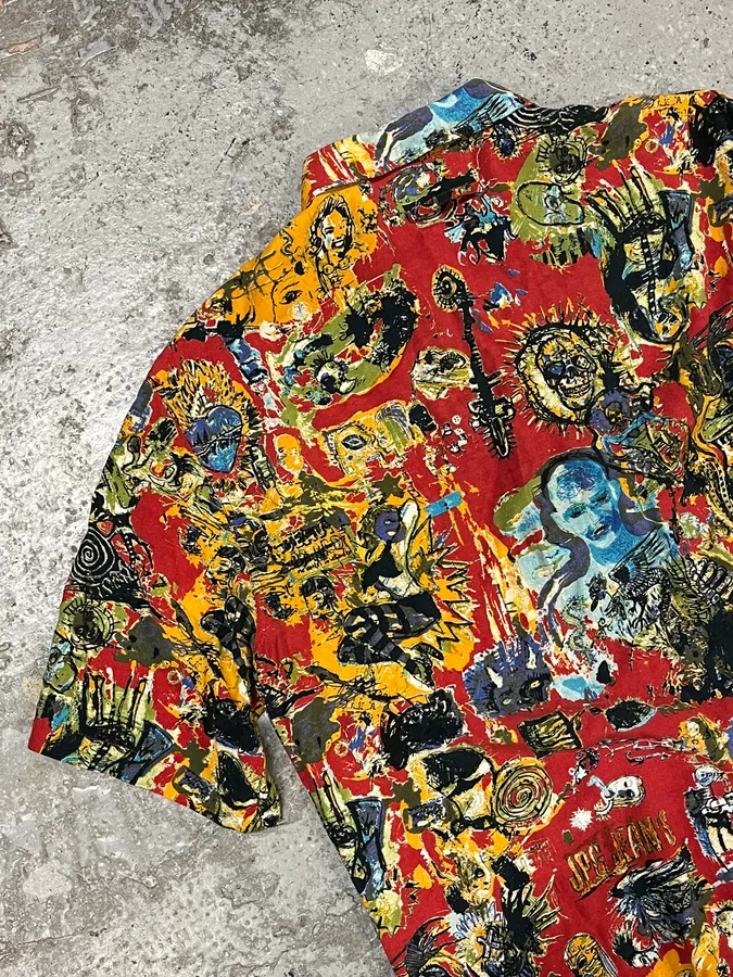 2000s Jean Paul Gaultier Basquiat Red Shirt - Image 10