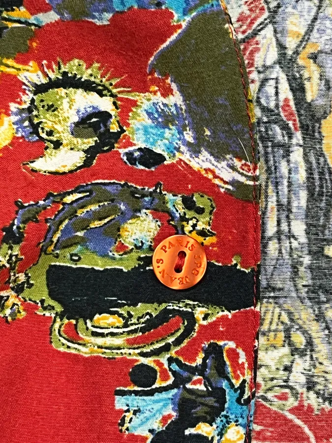 2000s Jean Paul Gaultier Basquiat Red Shirt - Image 16