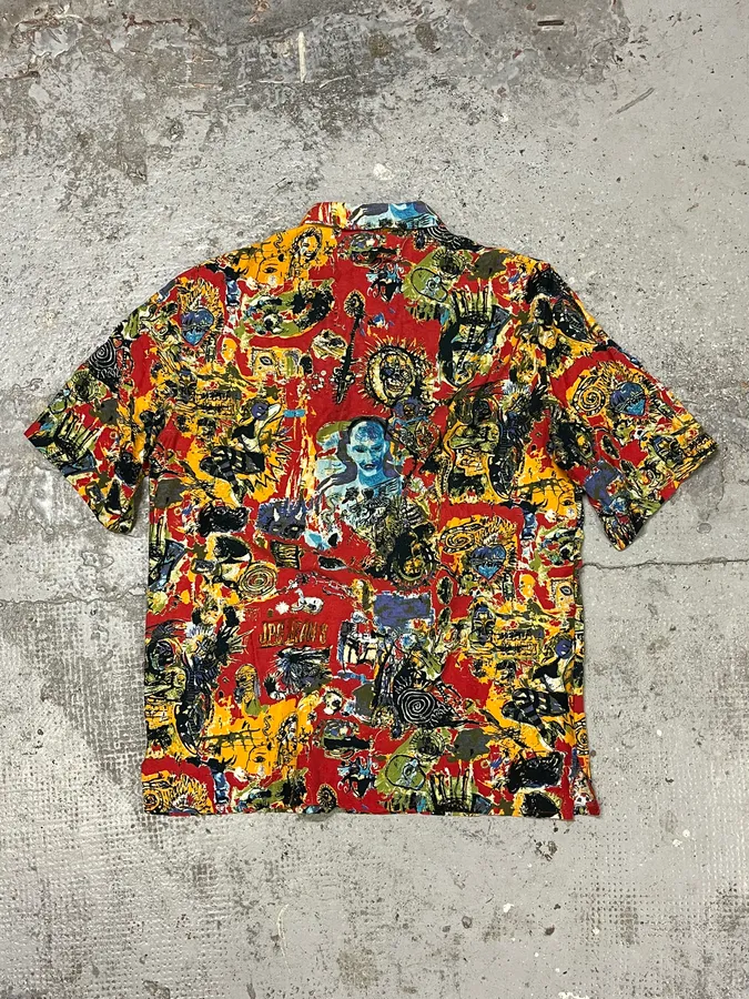 2000s Jean Paul Gaultier Basquiat Red Shirt - Image 6
