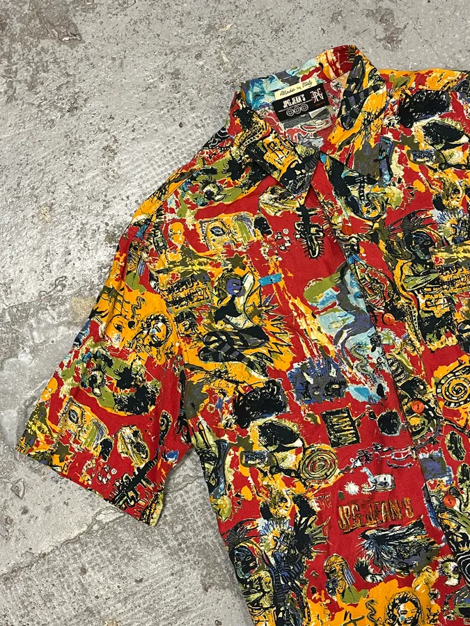 2000s Jean Paul Gaultier Basquiat Red Shirt - Image 9