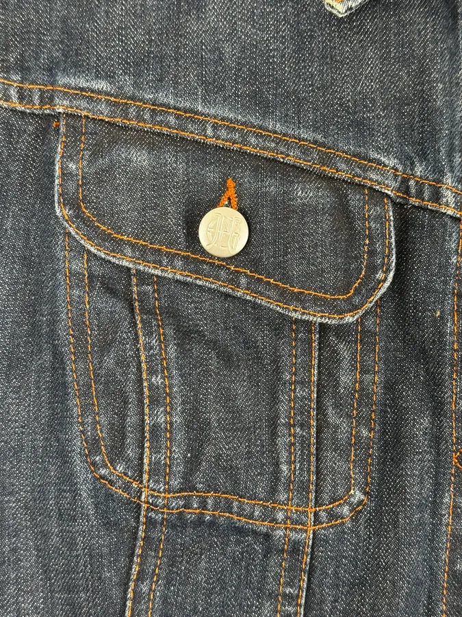 2000s Jean Paul Gaultier Blue Elastic Sleeveless Vest Denim Jacket - Image 8