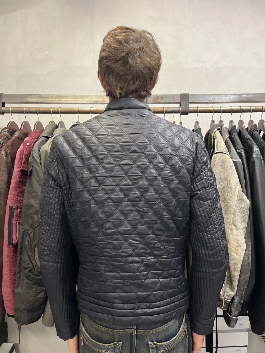 2000s Jean Paul Gaultier Navy Biker Puffer Jacket - Image 3