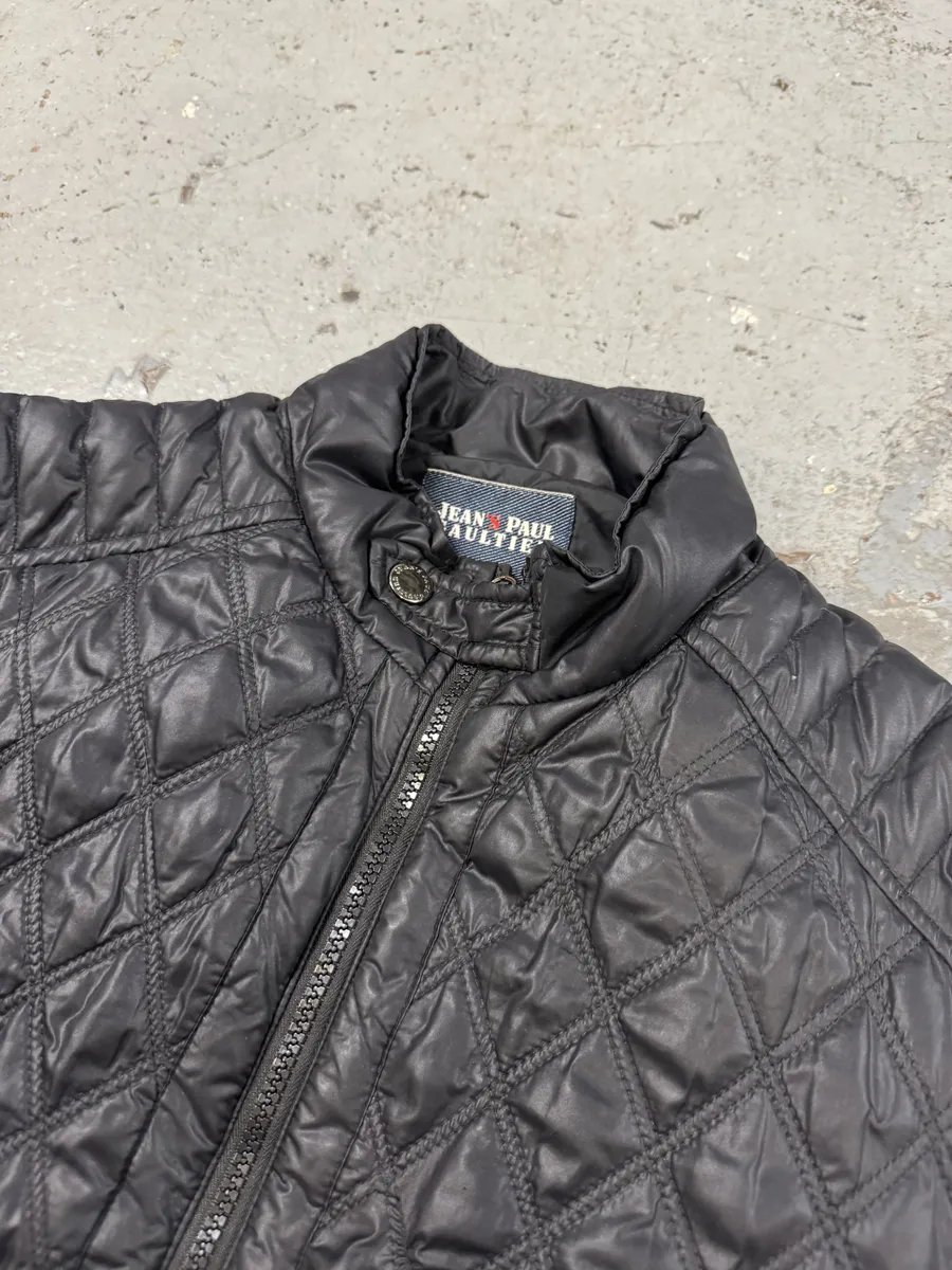 2000s Jean Paul Gaultier Navy Biker Puffer Jacket - Image 4