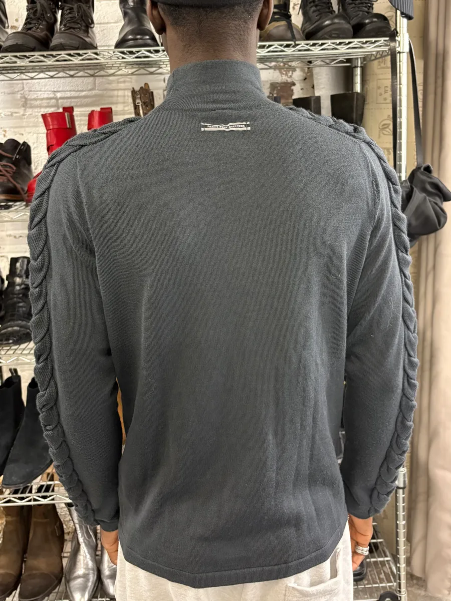 2000s Jean Paul Gaultier Woven Rope Turtleneck Sweater - Image 3