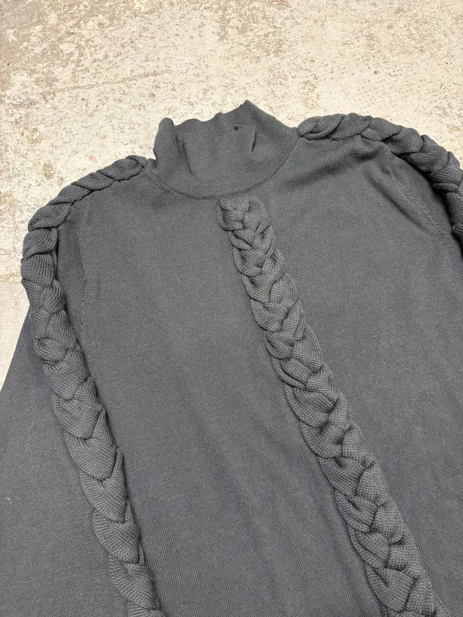 2000s Jean Paul Gaultier Woven Rope Turtleneck Sweater - Image 5