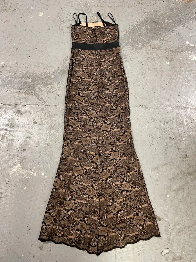 2000s Mangano Lace Black Dress - Image 3