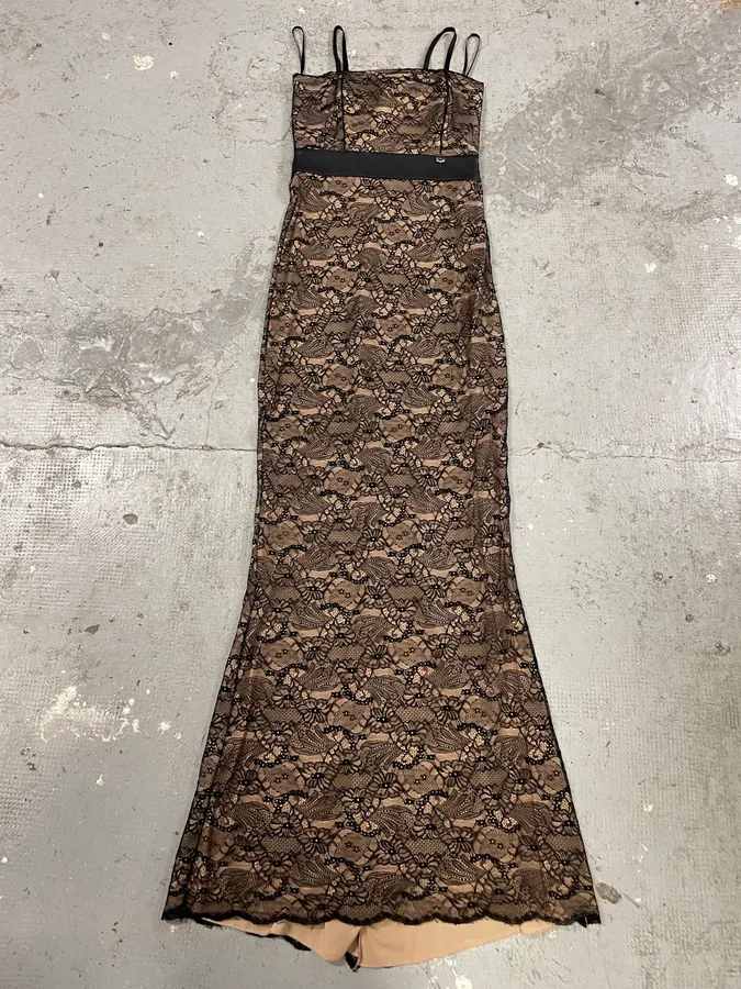 2000s Mangano Lace Black Dress - Image 4