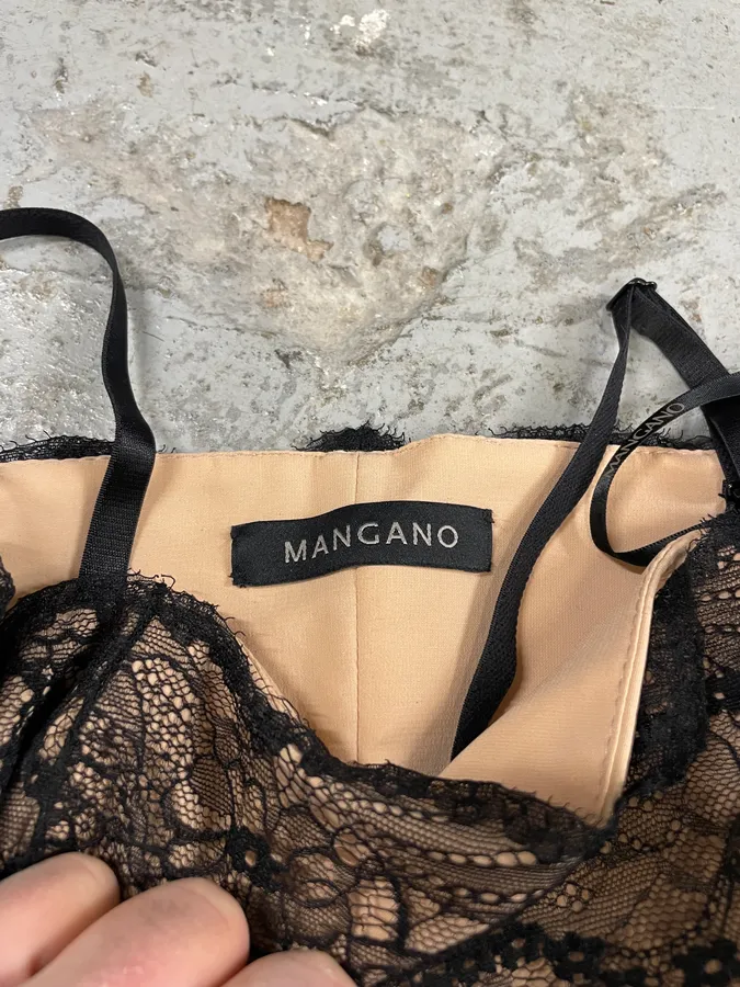 2000s Mangano Lace Black Dress - Image 7