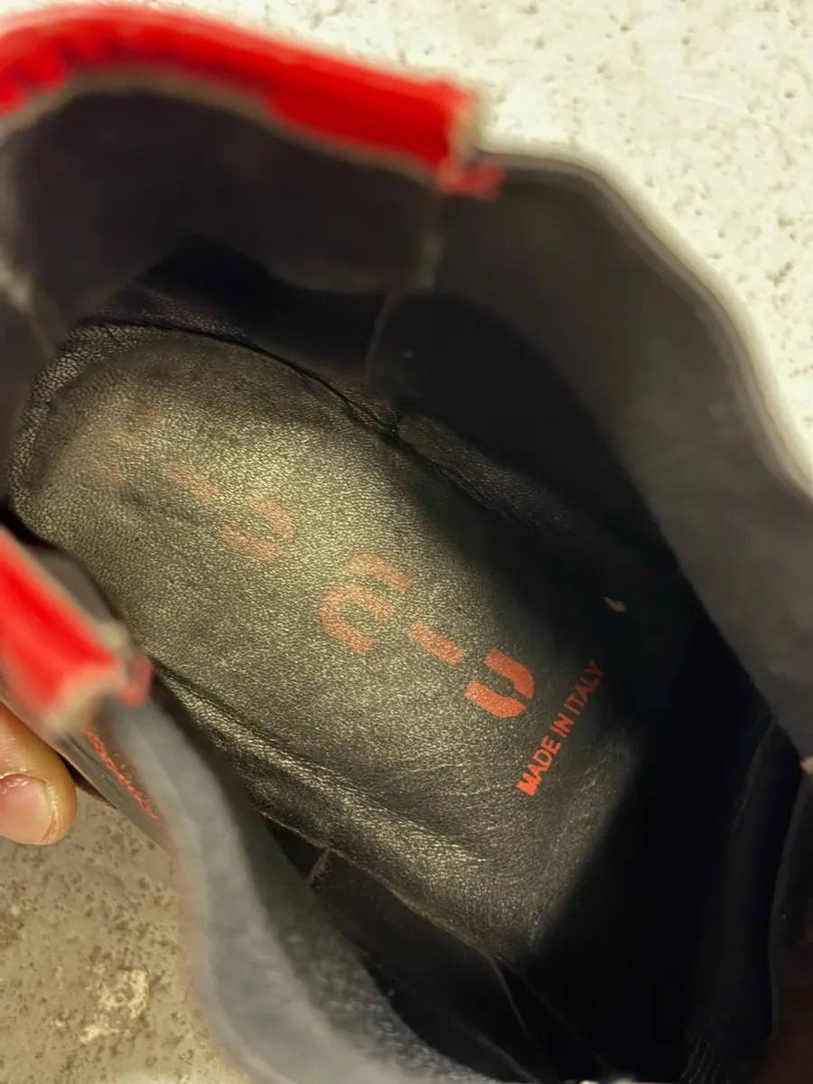 2000s MiuMiu Brown Red Seams Ankle Leather Boots - Image 8