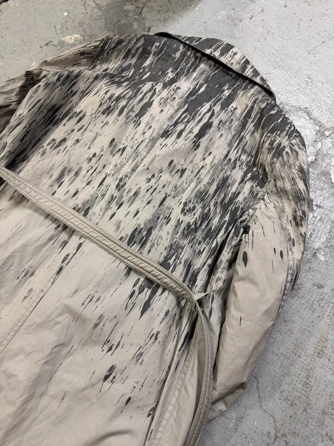 2000s Moschino Rain Painting Grey Trench Coat - Image 4