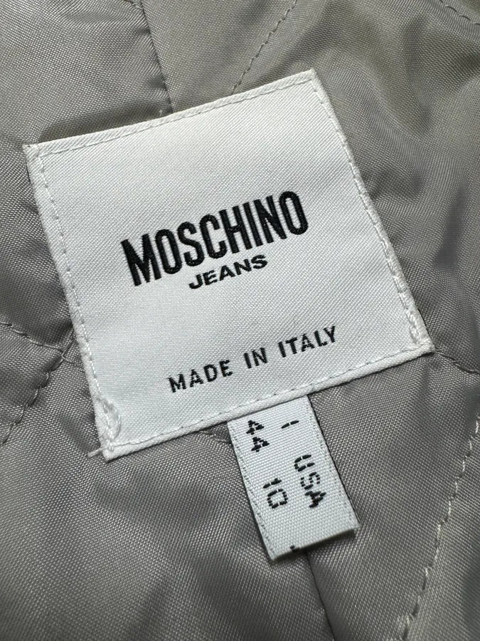 2000s Moschino Rain Painting Grey Trench Coat - Image 9