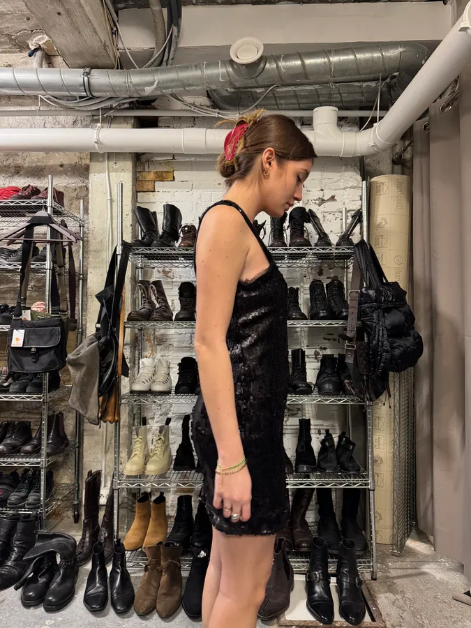 2000s Plein Sud Black Disco Sequin Dress - Image 3