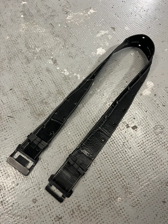 2000s Plein Sud Black Patchwork Leather Belt - Image 3