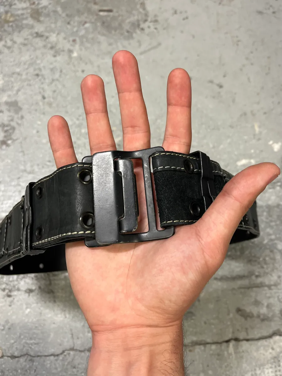 2000s Plein Sud Black Patchwork Leather Belt - Image 9