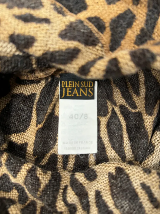 2000s Plein Sud Vulcano Leopard Effect Turtleneck Longsleeves Top - Image 8