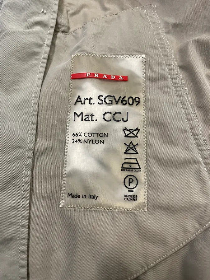 2000s Prada Buttoned Beige Jacket - Image 8