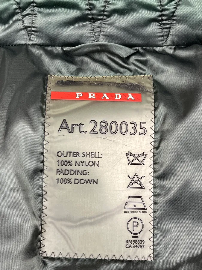 2000s Prada Dark Olive Puffer Jacket - Image 12