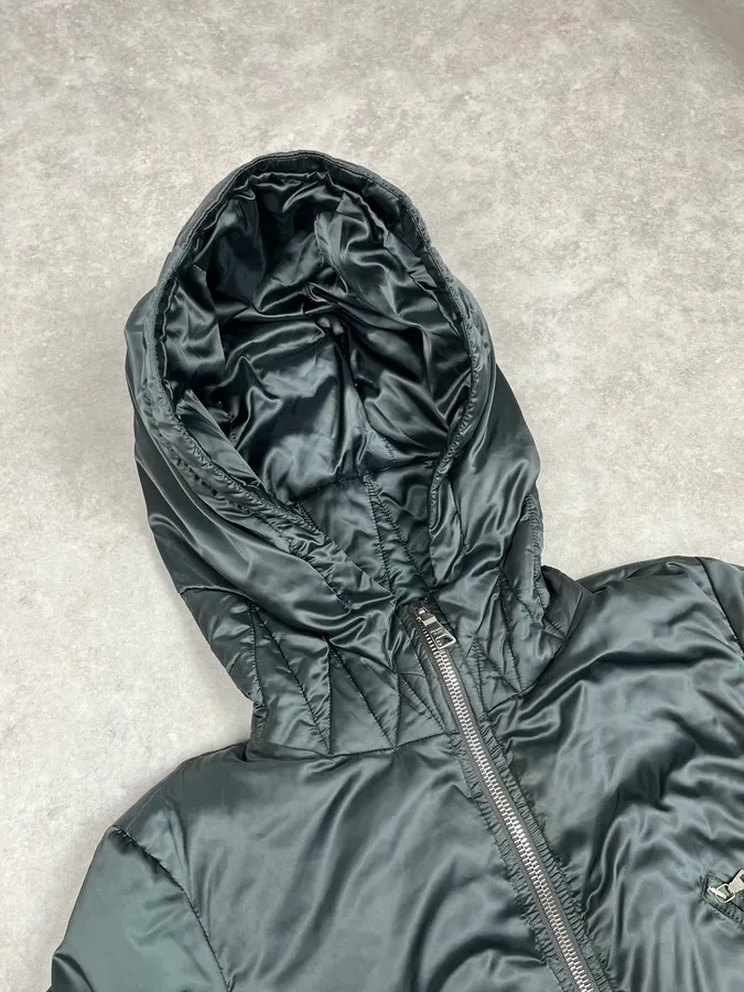 2000s Prada Dark Olive Puffer Jacket - Image 5