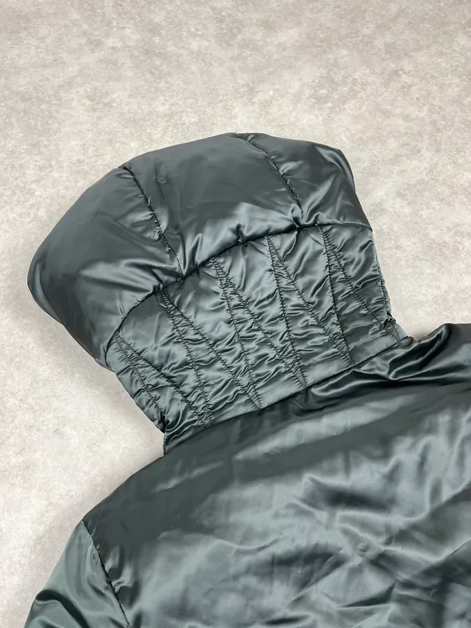 2000s Prada Dark Olive Puffer Jacket - Image 7