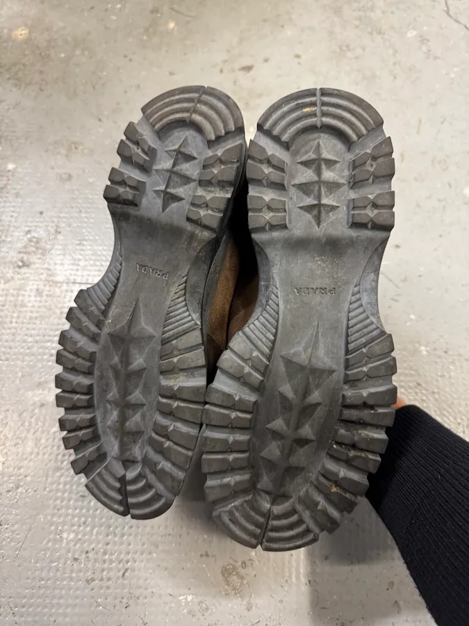 2000s Prada Hiking Brown Suede Leather Boots - Image 3