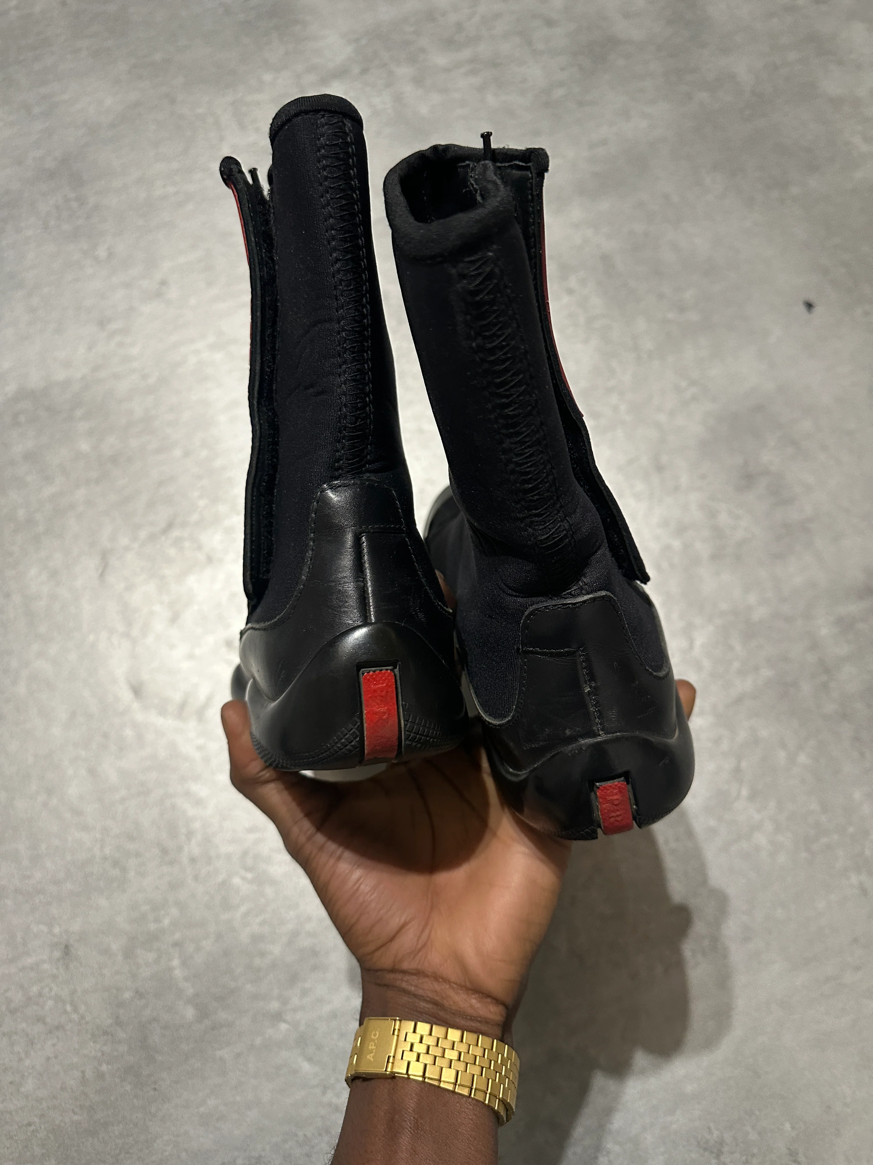 2000s Prada Luna Rossa Sport Black Boots - Image 4