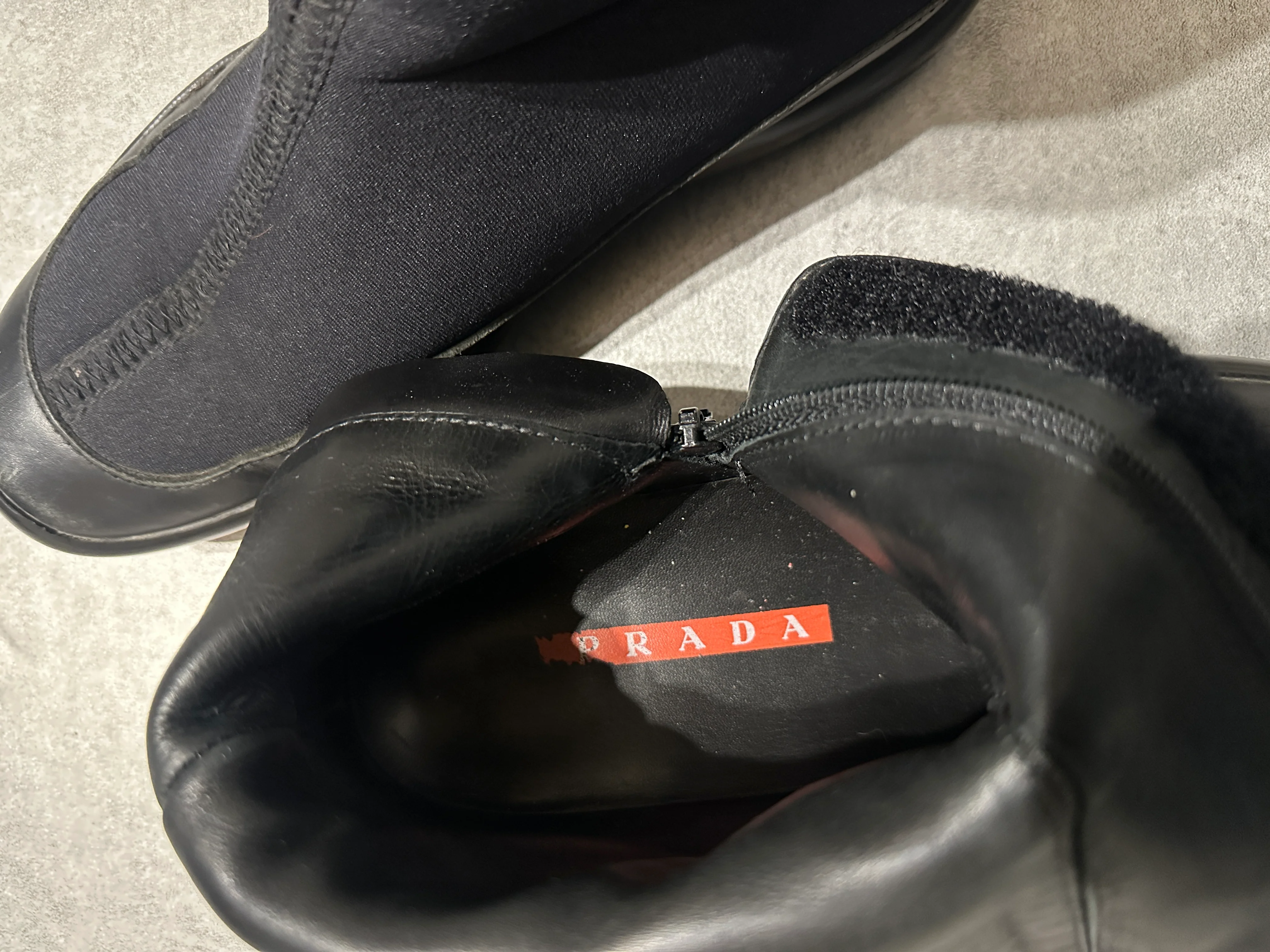2000s Prada Luna Rossa Sport Black Boots - Image 7