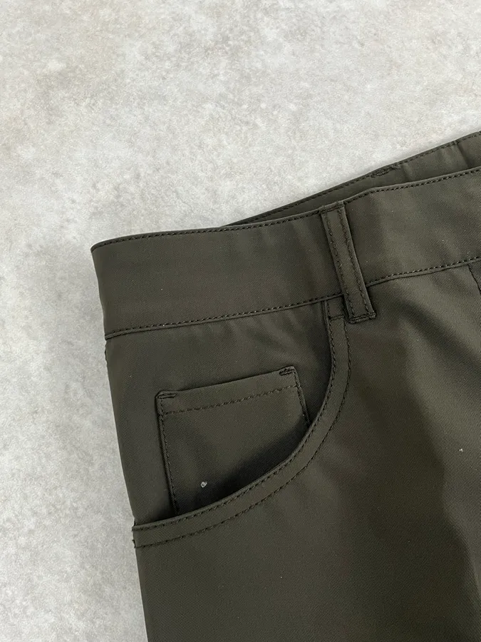 2000s Prada Olive Cozy Regular Pants - Image 10