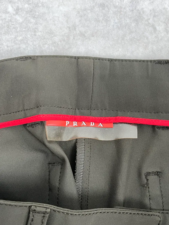 2000s Prada Olive Cozy Regular Pants - Image 11