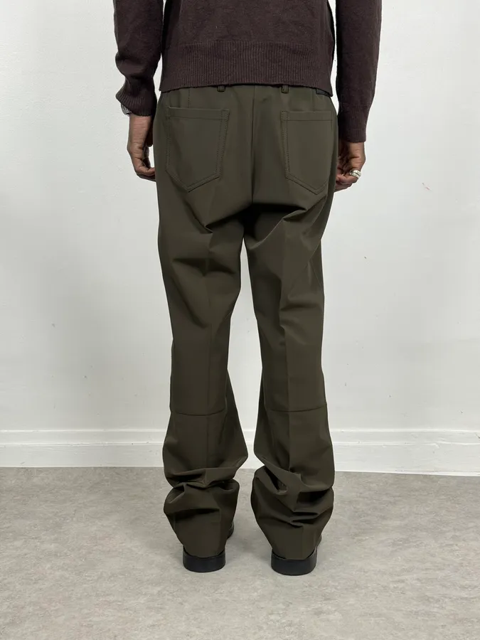 2000s Prada Olive Cozy Regular Pants - Image 3