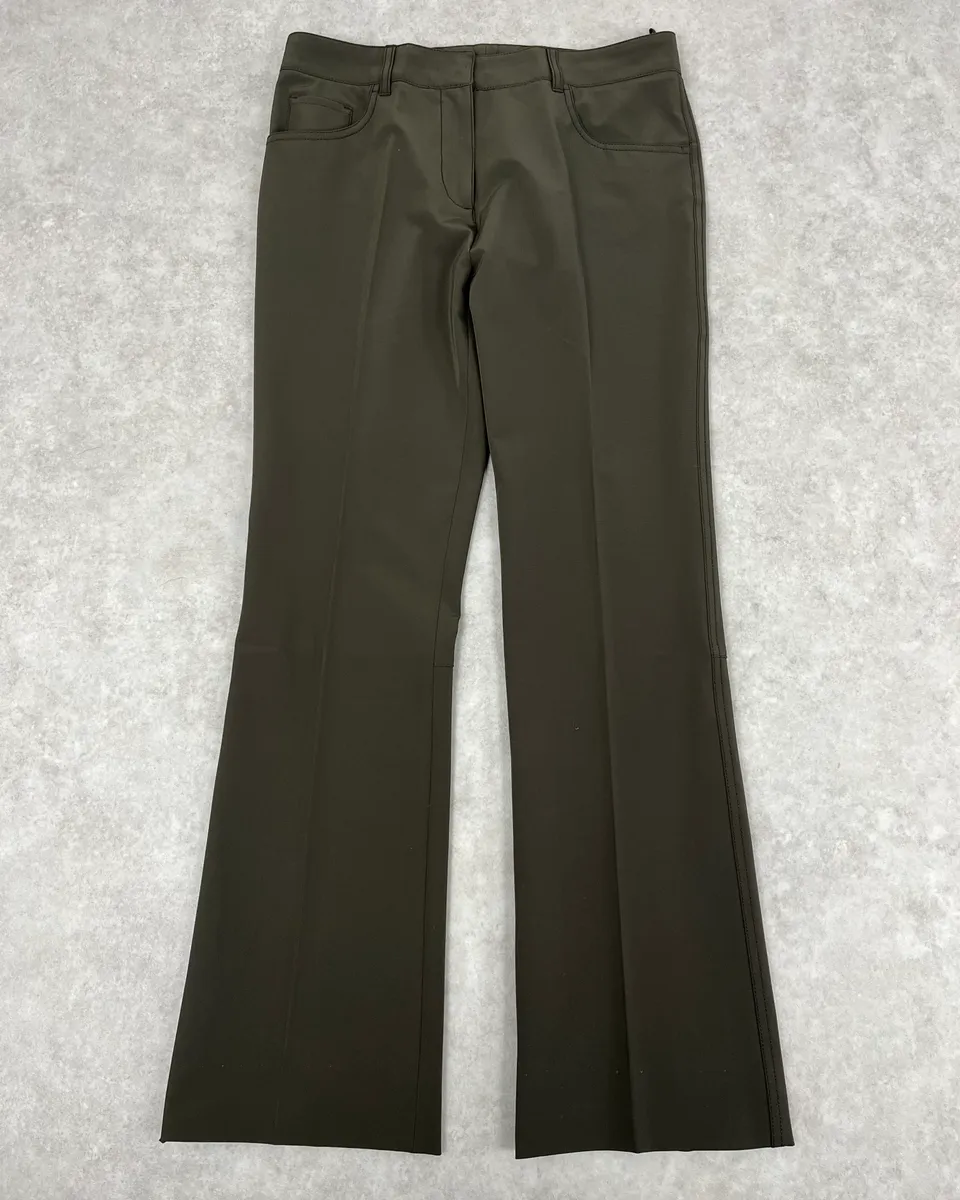 2000s Prada Olive Cozy Regular Pants - Image 4
