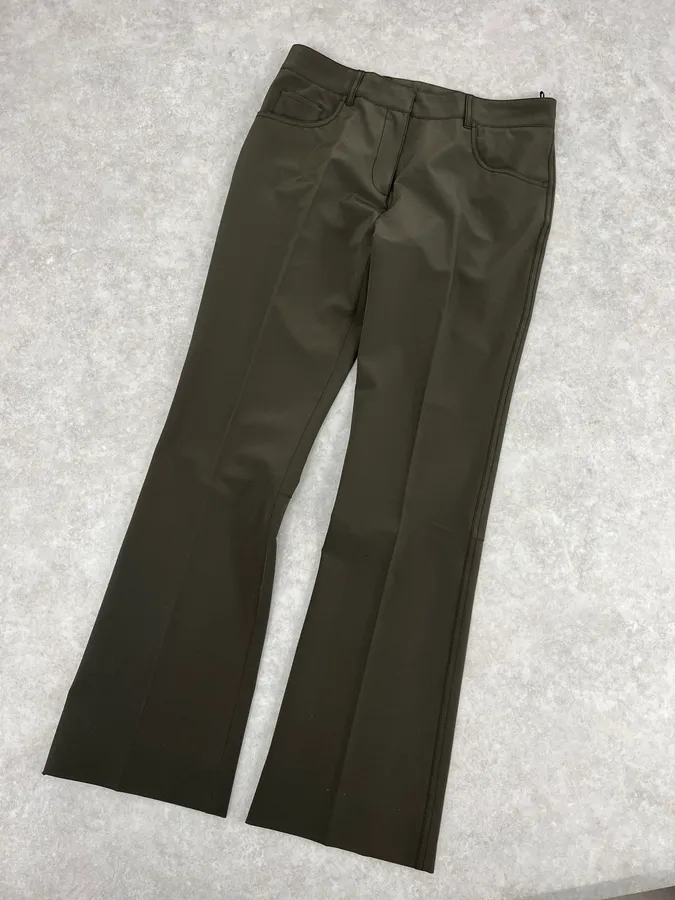 2000s Prada Olive Cozy Regular Pants - Image 5