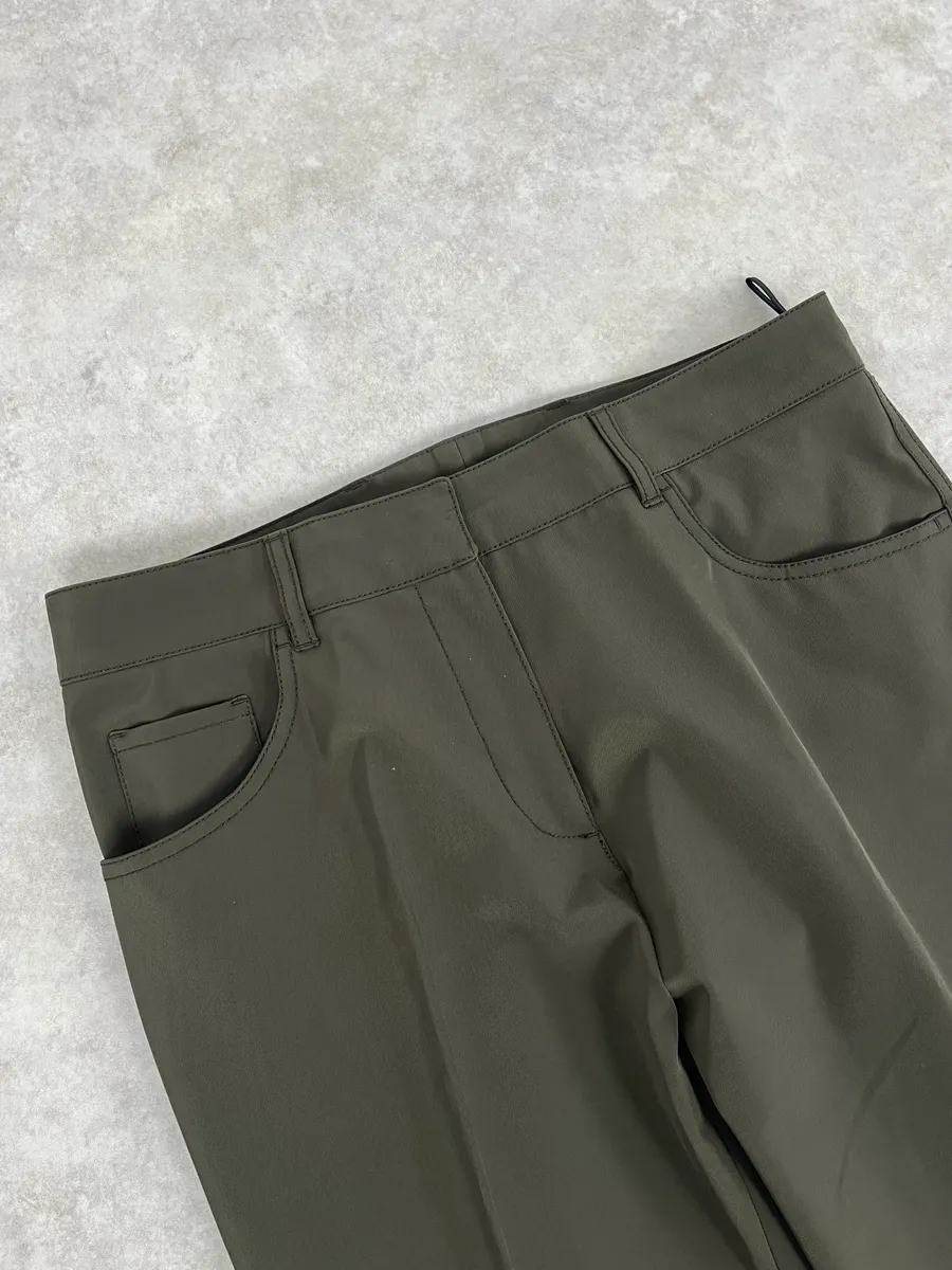 2000s Prada Olive Cozy Regular Pants - Image 6