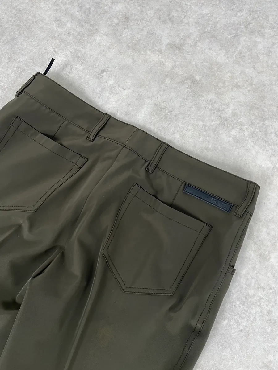2000s Prada Olive Cozy Regular Pants - Image 9