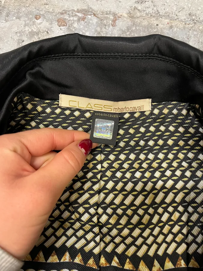 2000s Roberto Cavalli Black Officier Buttoned Jacket - Image 11