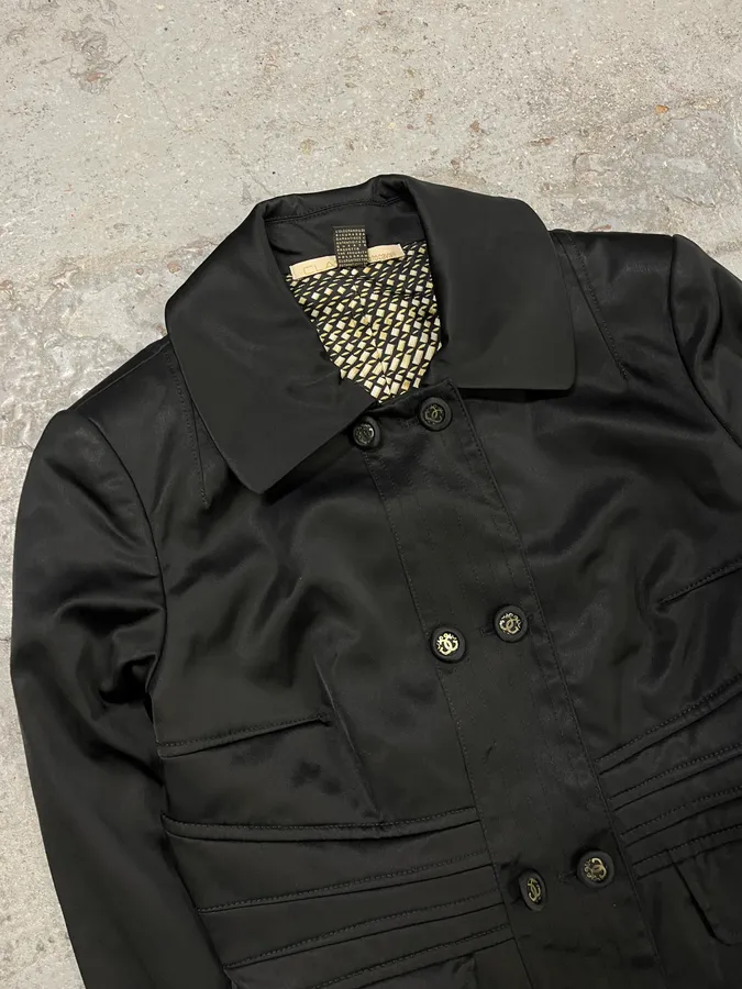 2000s Roberto Cavalli Black Officier Buttoned Jacket - Image 4