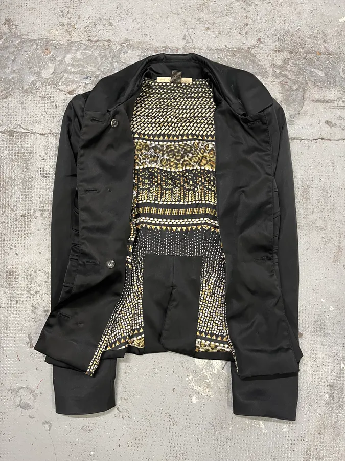 2000s Roberto Cavalli Black Officier Buttoned Jacket - Image 5