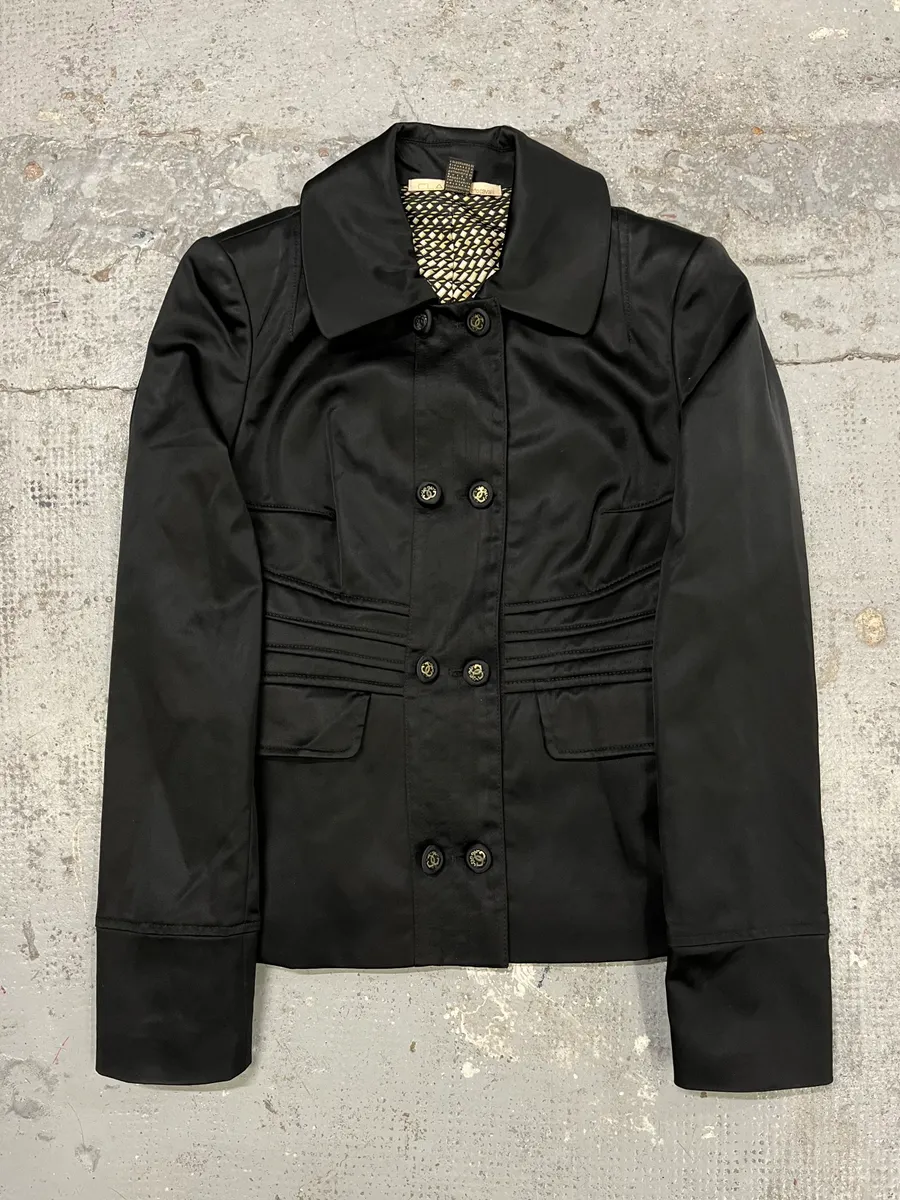 2000s Roberto Cavalli Black Officier Buttoned Jacket - Image 9