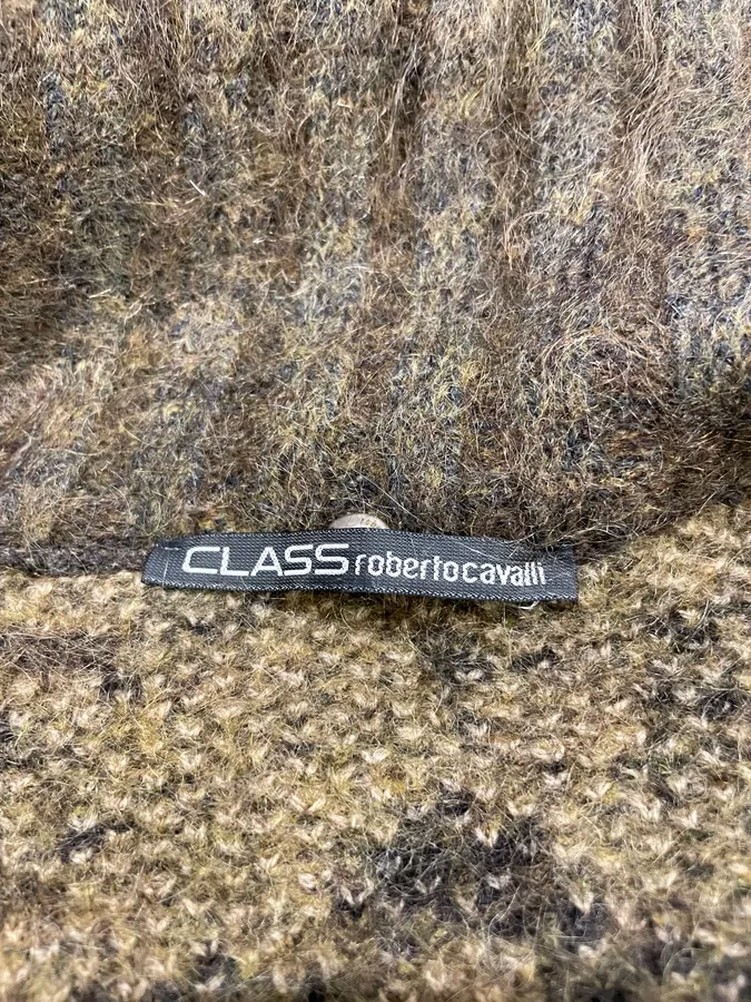 2000s Roberto Cavalli Brown Safari Zebra Wool Zip-up Cardigan - Image 10